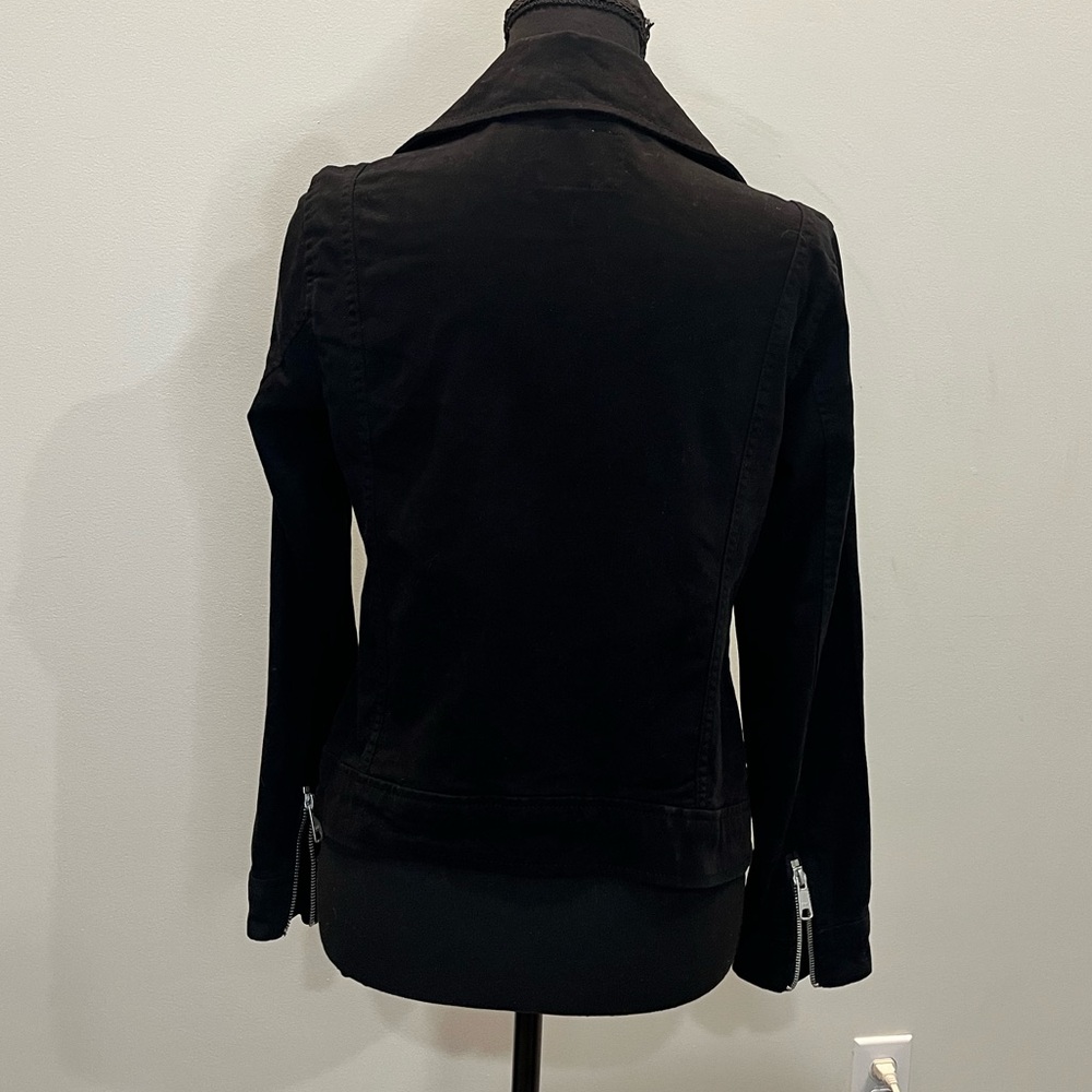 Old Navy Moto Jacket Women's Size XS Black Full Asymmetrical‎ Zip - Picture 4 of 9